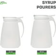 thumbnail image 5 of [3 PACK] EcoQuality 48oz Plastic Syrup Dispenser with Plastic Lid and Stainless Steel Slide Cover - Syrup, Sugar, Honey Dispenser - Perfect for Diners, Restaurants, Home, Office, Disposable, 5 of 7