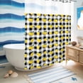 thumbnail image 5 of No Hook Shower Curtain, Yellow Lemons Shower Curtains for Bathroom with See Through Top Window, Summer Botanical Black White Checkered Waterproof & Washable Bath Curtain Extra Long 72"x96", 5 of 9