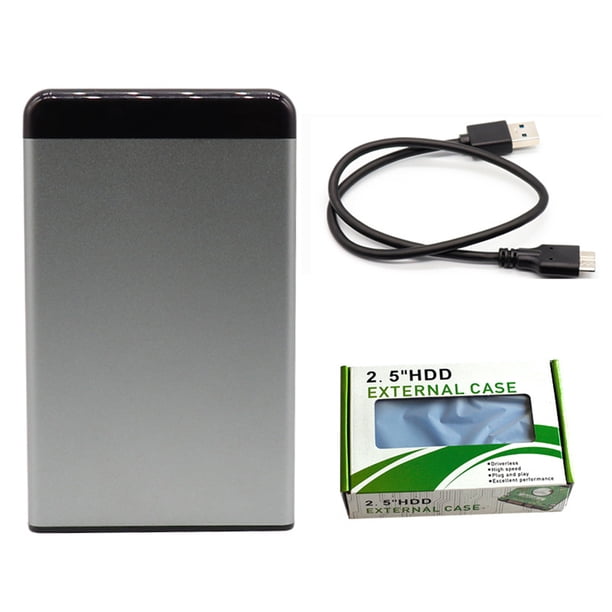 Caja HDD de 2,5 pulgadas USB 3.0/3,1 SATA para menos de 9,5 HDD y SSD (gris claro) Likrtyny Para estrenar