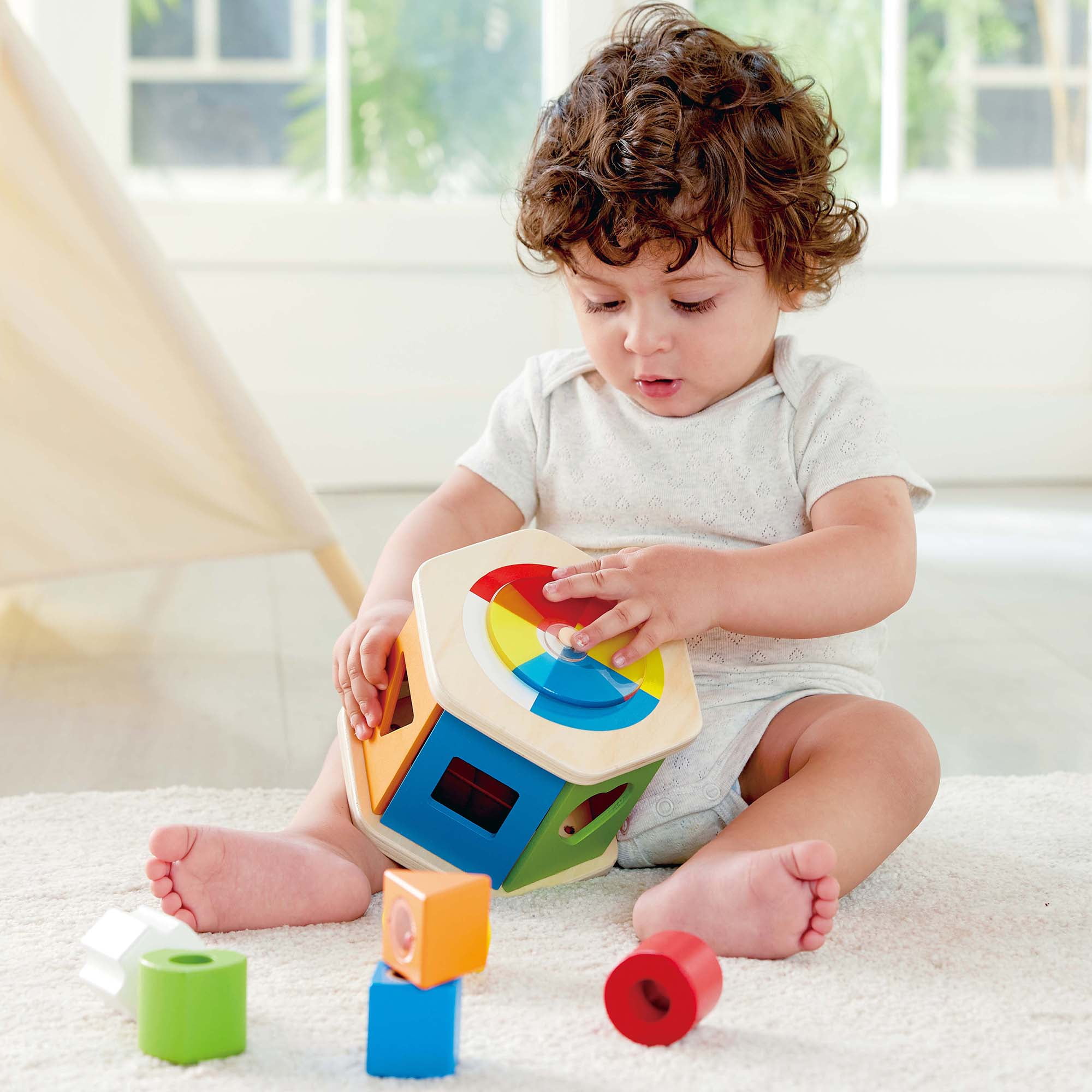 Hape: Wooden Wonder Shape Sorter - Rainbow Sorting Play Toy, 6