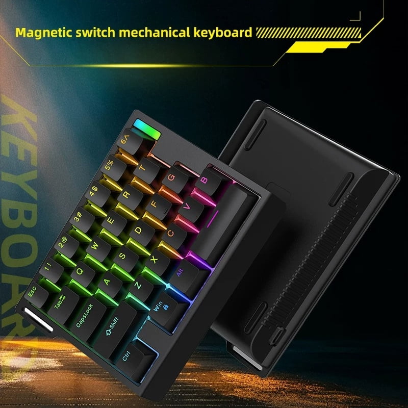 ZUOYA One Handed Magnetic Switch Gaming Keyboard, 8K Polling Rate Rapid Trigger Snap Tap for Valorant PC