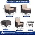 thumbnail image 6 of ASJMR 9 Pieces Outdoor Patio Furniture Sets with 2 Swivel Chairs and Cusions,PE Rattan Wicker Conversation Outside Sectional Sofa Set,Sand, 6 of 10
