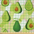 thumbnail image 2 of Ambesonne Avocado Fabric by the Yard Microfiber, Cartoonish Aguacates Art, 10 Yards, Apple Green Blush and Orange, 2 of 2