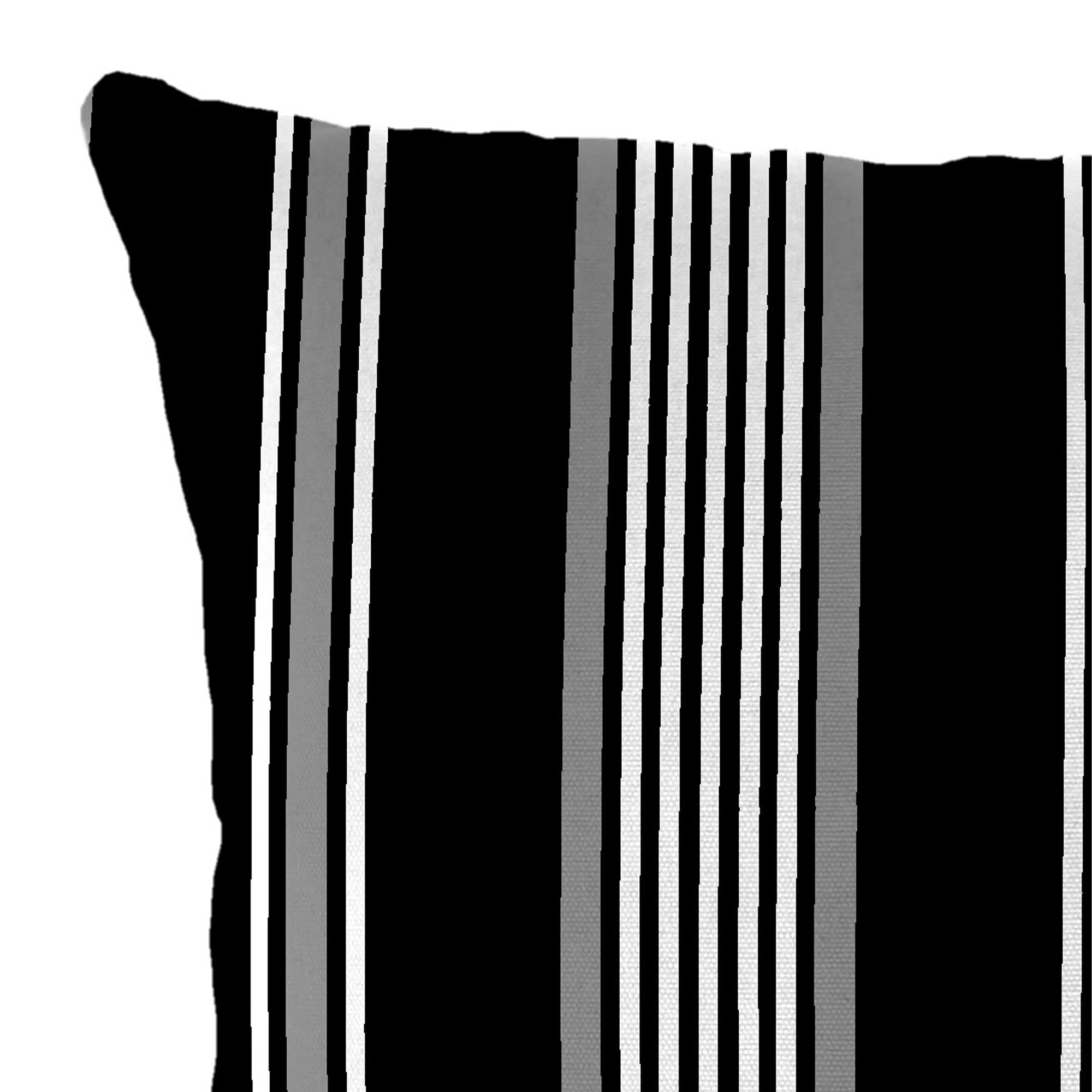 Jordan Manufacturing 16" x 16" Reeder Black Stripe Square Outdoor Throw Pillow (2 Pack)