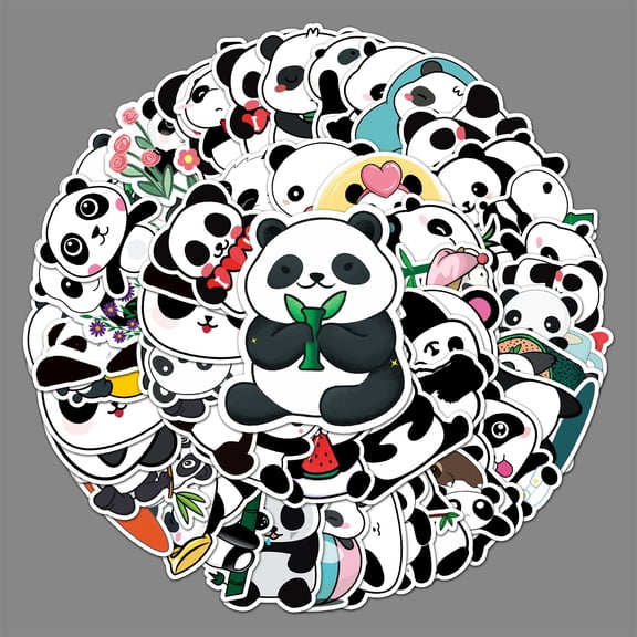 Panda Stickers,Cute Panda Stickers for Kids,Panda Stickers Bulk for Water Bottle Laptop Phone Computers Luggage DIY (50pcs)