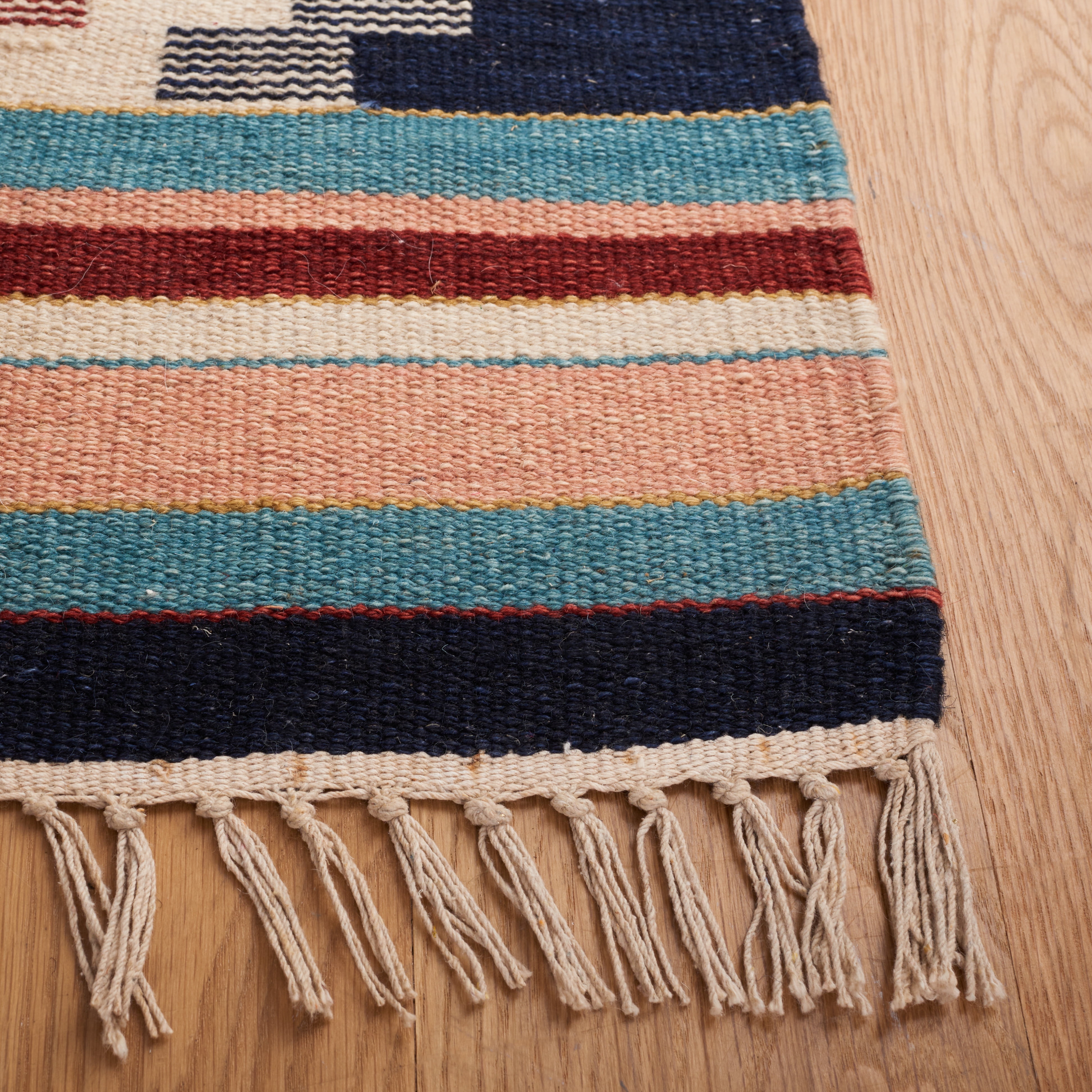 SAFAVIEH Kilim Talisha Tribal Area Rug, Light Pink/Blue, 9' x 12'