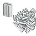 thumbnail image 1 of Uxcell 50-Pack Mangas de Crimpado de Aluminio, 6mm 1/4 Mangas de Cuerda de Alambre de Doble Barril Redondo, 1 of 1