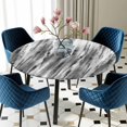 thumbnail image 5 of Elastic Fitted Round Tablecloth, Black Grey Vintage Waterproof Stretch Table Cover for 36"-44" Tables, Retro Abstract Art Washable Outdoor Tablecloths for Patio, Picnic, Camping, 5 of 9