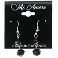thumbnail image 2 of Mi Amore Faceted Dangle-Earrings Black/Silver-Tone, 2 of 2
