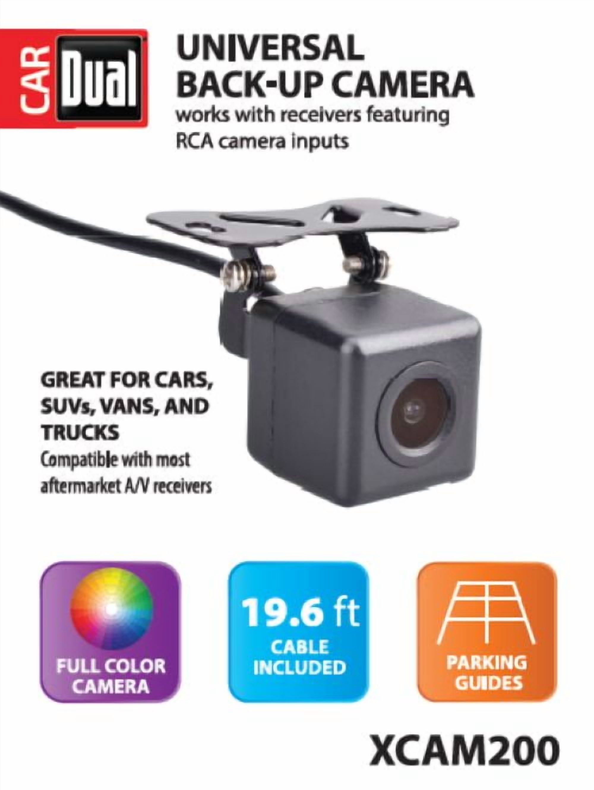 Caméra de recul couleur étanche Dual Electronics XCAM200, objectif grand angle de vision