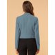 thumbnail image 5 of Día de San Patricio Chaqueta Corta Casual De Negocios De Oficina De Trabajo Sin Cuello Para Mujer Gris azul2 XL, 5 of 6
