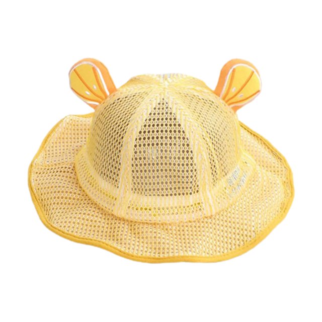 Sombreros de terre para bebés, sombrero de protección solar para bebés, sombrero de ala para bebés - Yellow Amarillo CUTICAT Sombrero de playa infantil