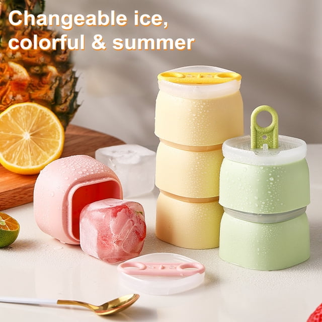 Large Square Ice Cube Mold with Lid Stackable Silicone Ice Tray for Whiskey Cocktails Soups Easy Release BPA Free Ice Cream Maker for Kitchen Cafe Restaurant Baker