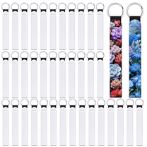 40 PCS Sublimation Wristlet Blanks Keychain Bulk White Neoprene Lanyard Holder for DIY pwm25