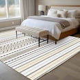 thumbnail image 4 of 6'x9' Area Rugs, Beige Brown Striped Indoor Outdoor Area Rug for Living Room Bedroom, Modern Farmhouse Geometric Washable Bathroom Rugs Kitchen Floor Carpet Mats Home Decor Aesthetic, 4 of 8