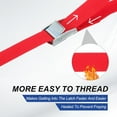 thumbnail image 4 of 1" x 20 ft Lashing Strap with Buckles, 2 Pcs Cam Buckle Tie Down Straps Adjustable Heavy Duty Secure Cinch Straps Up to 551 lbs for Cargo Kayak Bicycles, Orange, 4 of 7