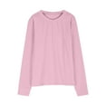thumbnail image 6 of lkfuzj Girls Shirts for 5-14 Years Long Sleeve Crewneck Pullover Tops Solid Color Loose Fit Sweatshirts Fashion Casual Tunic Blouses for Kids 5-14 Years - Pink, 6 of 10