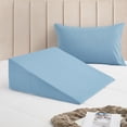 thumbnail image 2 of shiyou-Blue Bed Wedge Pillow Cover with Zipper Design, Wedge Pillowcase Protector with Side Pocket for Storage, 25" L x 25" W x 10" H(Pillow Not Include), 2 of 4