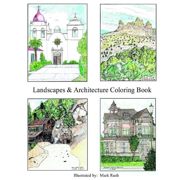 Adult Coloring Books Landscape & Architecture Coloring Book: Coloring Book, Book 1, (Paperback)