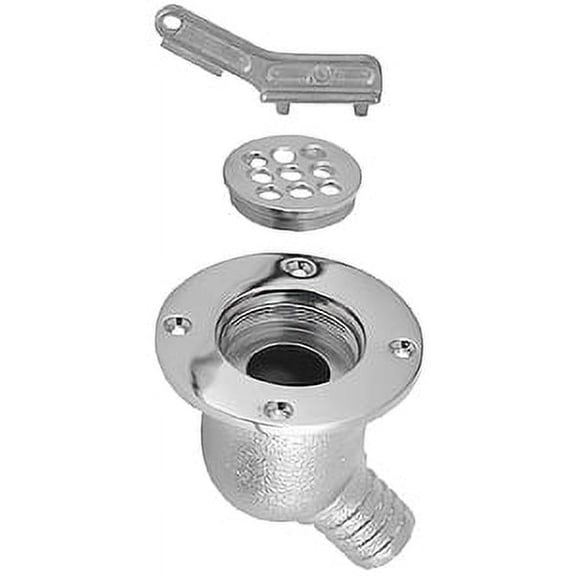 Perko 0142002CHR Chrome Cockpit Scupper for 1-1/2" Hose