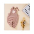 thumbnail image 4 of Bagilaanoe Newborn Baby Girl Boys Knitted Jumpsuit Snowflake Letters Print Sleeveless Bodysuit Overalls 3M 6M 9M 12M 18M Infant Ribbed One Piece Romper, 4 of 9