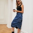 thumbnail image 5 of Fjuchai Womens Casual Denim Skirt Spring Summer Solid Colour Stretch Jean Skirts S-2XL, 5 of 10