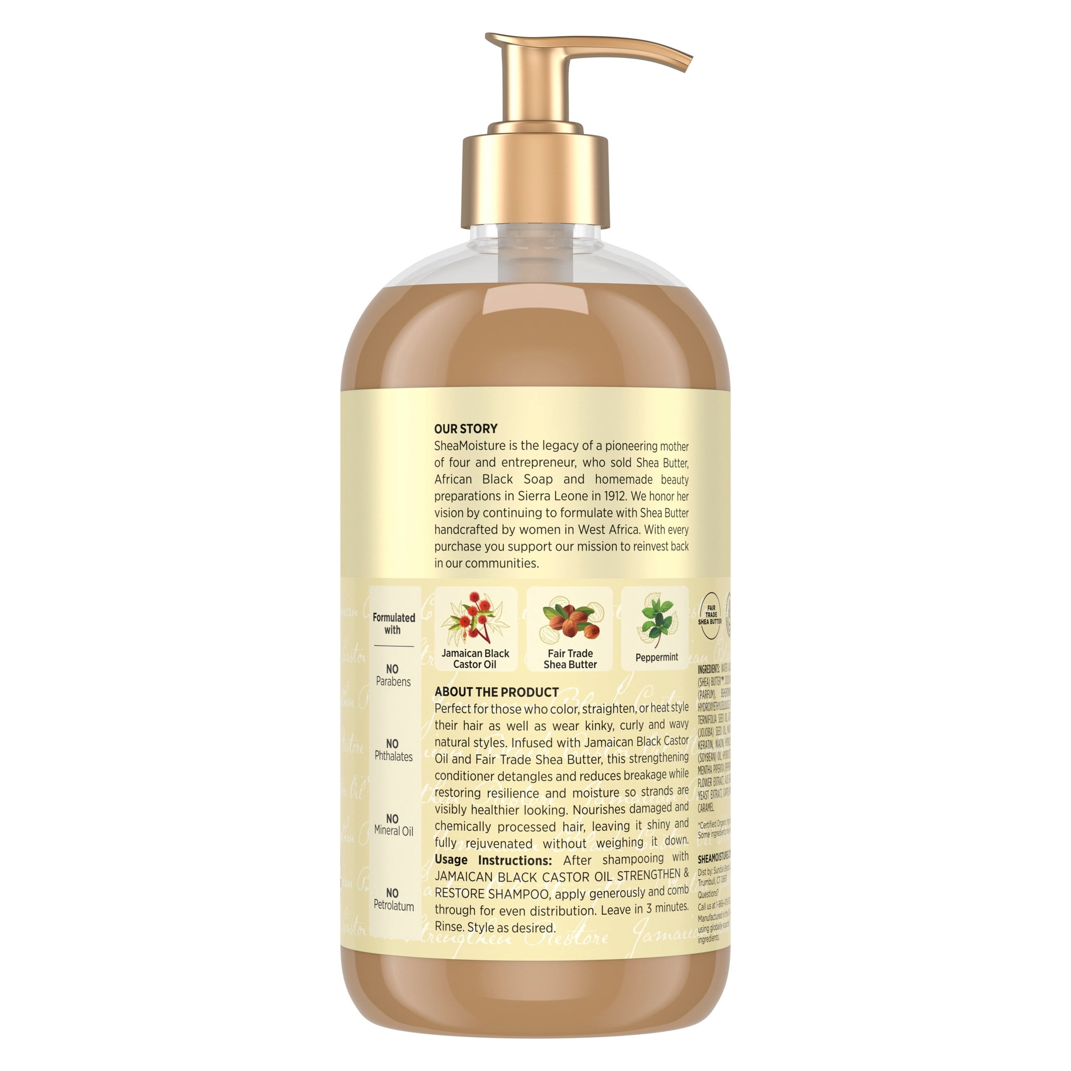 (2 pack) SheaMoisture Strengthen & Restore Conditioner for Damaged Hair Jamaican Black Castor Oil Paraben-Free, 24 fl oz