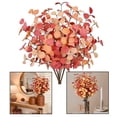 thumbnail image 5 of 5 Pcs Artificial Eucalyptus Stems Fall Stems Tall Silver Dollar Eucalyptus Leaves Fake Silk Eucalyptus Branches Autumn Decorations for Home Wedding Party Thanksgiving Decor(Orange), 5 of 7