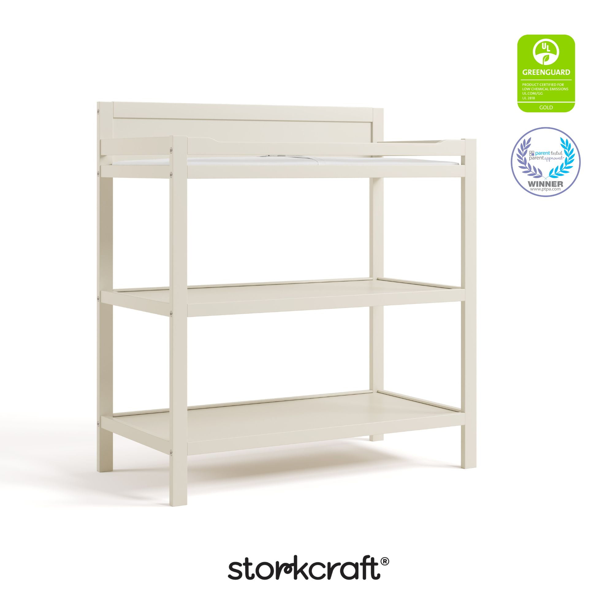 Storkcraft Alpine Infant Changing Table with Changing Pad, Frosted Oat