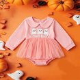 thumbnail image 2 of Gerichy Baby Girl Halloween Romper Dress Long Sleeve Doll Collar Pumpkin Tutu Fall Clothing 0-18 Months, 2 of 7