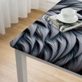 thumbnail image 4 of nygtbtfer Rectangle TableclothStainproof Tablecloths,Wipeable Table Cloth Wrinkle-Free for Round/Rectangle/Oval/Square/Party/Wedding,Black Stripes Turquoise White, 4 of 7