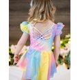 thumbnail image 2 of Arshiner Girls Ruffle Sleeve Ballet Leotard Criss-Cross Back Dance Dresses | Girls Ballet Leotard with Shiny Skirt, 2-11 Years, Toddler Dance Dresses, 2 of 5