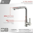 thumbnail image 2 of Stylish 12 ⅝" Ht Single Handle Brushed Stainless Steel Pull Down Kitchen Faucet & Soap Dispenser K130SS01S, 2 of 9