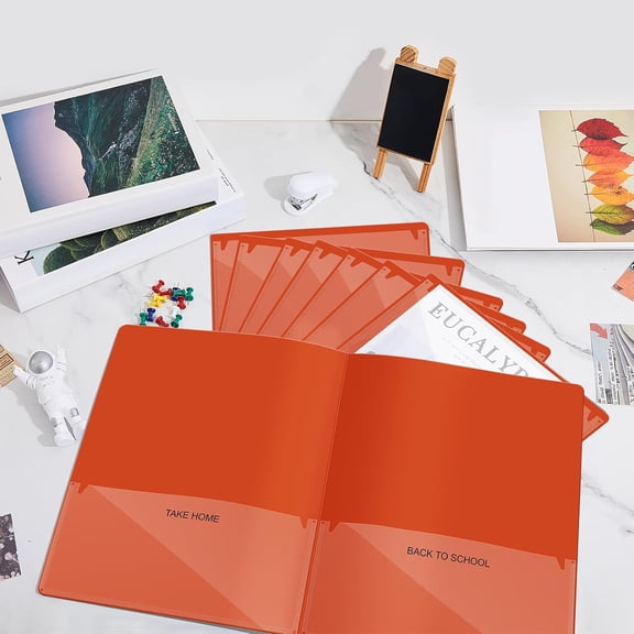 48 Pcs Plastic Take Home Folders with 2 Pockets Parent Teacher Classroom Communication Homework Folder for Students Parent Teacher Connector (Orange)