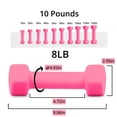 thumbnail image 2 of Mancuernas de peso de 10 colores compatibles con el juego de 2 mancuernas de neopreno, 1 a 15 libras, antideslizante, antivuelco, forma hexagonal, color rosa, 2 of 7