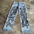 thumbnail image 1 of Pantalones de chándal con bordado de mariposa para hombre y mujer, pantalón de chándal informal con cordón, pantalones de rayas con cinta, todas las estaciones, 1 of 2