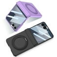thumbnail image 4 of Decase Slim Ring Holder Case for Samsung Galaxy Z Flip 7,Shock-Resistant Stylish Mag-Safe Case with Built-in Screen Protector,Magnetic Center Hinge Protection,Wireless Charging Compatible,Purple, 4 of 10