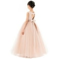 thumbnail image 2 of Ekidsbridal Satin Heart Cutout Flower Girl Dress with Pearl Beaded Trim for Junior Bridesmaid Dancing Fashion P250 6, 2 of 4