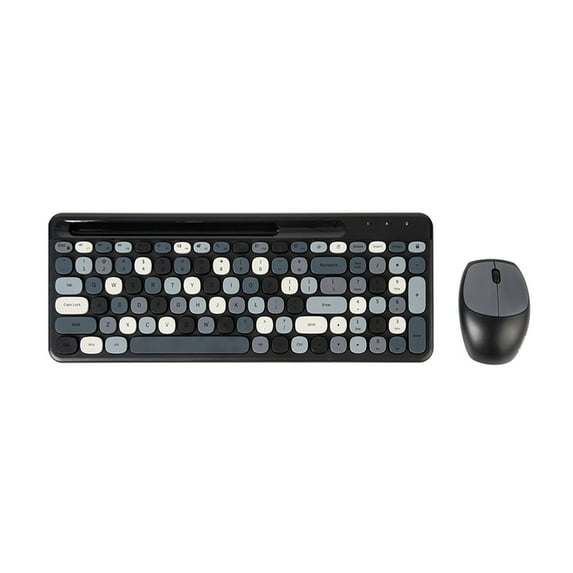 Mofii 2.4G Wireless Keyboard Mouse Combo keyboard and mouse sharing One receiver USB Interface 110 Key Slot Design Black