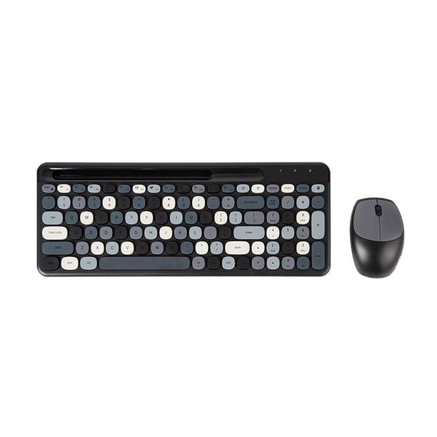 Combo Mofii 2.4G Wireless Keyboard Mouse Combo teclado y mouse para compartir Un receptor Interfaz USB 110 Diseño de ranura para teclas Negro Mofii Combo
