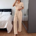 thumbnail image 2 of WRKEKC Modal Pajama Set for Women Breathable Modal Top with High Waist Shorts Summer Set Loungewear Pajamas Sleep Set, 2 of 8