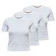 thumbnail image 1 of ONLY Camiseta de mujer Paquete de 3 - ONLLUPE STRIPE TEE, manga corta, cuello redondo, corte ajustado, rayas Blanco/Azul XL (X-Large), 1 of 4