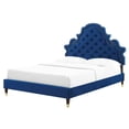 thumbnail image 1 of Tufted Platform Bed Frame, Full Size, Velvet, Blue Navy, Modern Contemporary Urban Design, Bedroom Master Guest Suite, 1 of 10