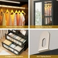 thumbnail image 4 of 2 Doors Armoire Wardrobe Closet for Bedroom, with Mirror & 2 Drawers & LED Sensor Light, 71" H Wardrobe Closet Cabinet with Hanging Rod, Glass Doors, 4 of 10