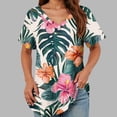 thumbnail image 2 of TOWMUS Womens T-Shirts V Neck Short Sleeve Summer Tops Women Casual Print Shirts for Women, 2 of 6