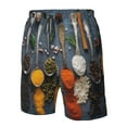 thumbnail image 6 of Uemuo Various Herbs And Spices In Spoons Pattern Men's Swim Trunks Hawaiian Beach Bathing Suit Swimsuits Beach Quick-Dry Shorts with Pockets-XX-Large, 6 of 9
