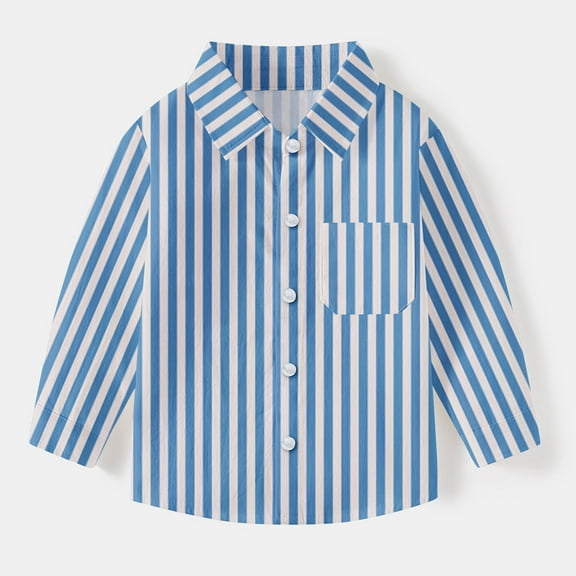 Bnwani Toddler Shirts Long Sleeve Uniform Casual Fashion Cute Striped Pocket Tops 3-4t