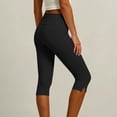 thumbnail image 5 of JnLxul Capri Leggings for Women Elastic Waist Slim Fitting Stretchy Side Split Casual Trendy Workout Yoga Pants Capris(Medium), 5 of 5