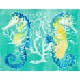 thumbnail image 2 of DeRice, Julie 32x26 White Modern Wood Framed Museum Art Print Titled - Seahorses on Coral, 2 of 4