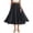 Black, variant on Linen Skirts for Women A Line Elastic Waisted Pleated Midi Skirts Casual Solid Color Comfy Breathable Trendy Skirts